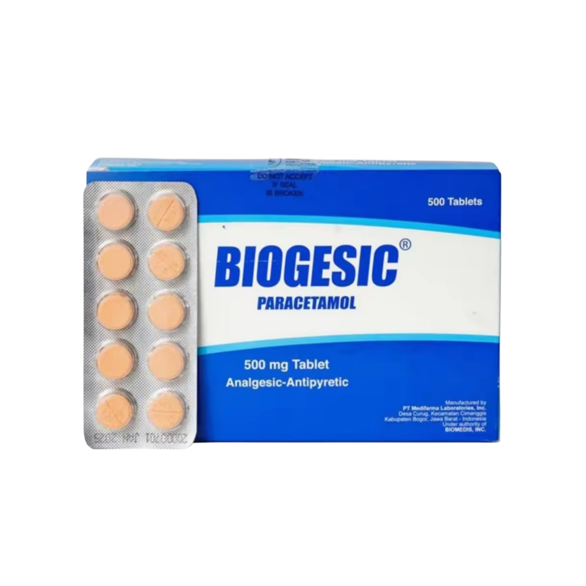 Biogesic Paracetamol 10s ဘိုင်အိုဂျက်စစ် ၁၀လုံး ၁ကဒ်